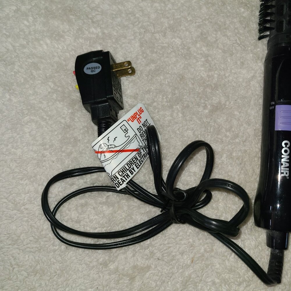 Conair Supreme Black/Purple 2-in-1 Hot Air Curling Brush Dryer - Picture 5 of 10